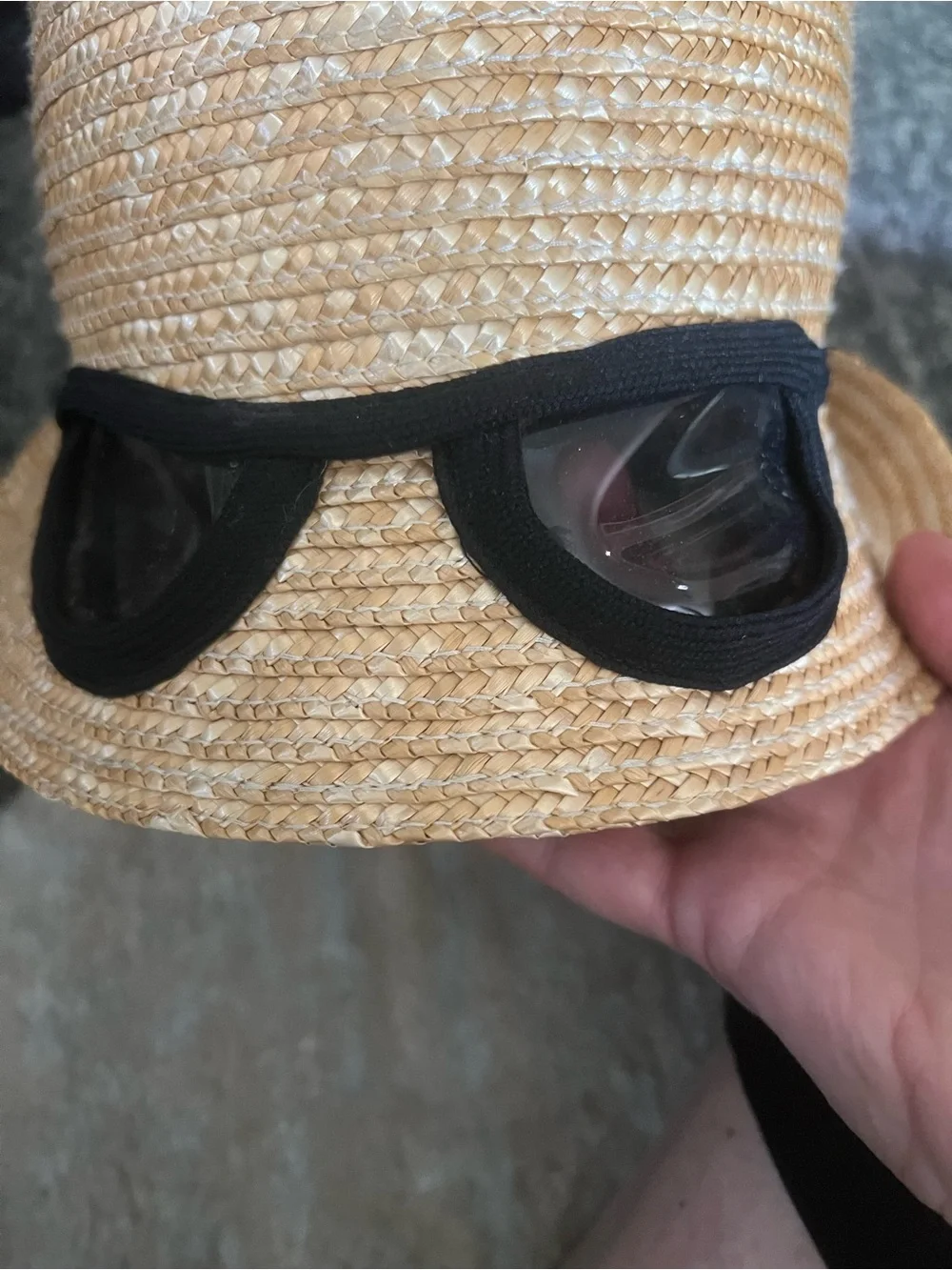 Kate Spade Straw Sun Hat with Black Goggles